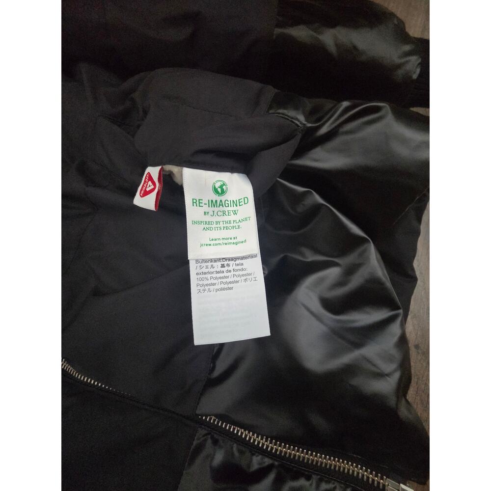 J.Crew Reversible Black Puffer Bomber Jacket with PrimaLoft (Size S) - Picture 4 of 7